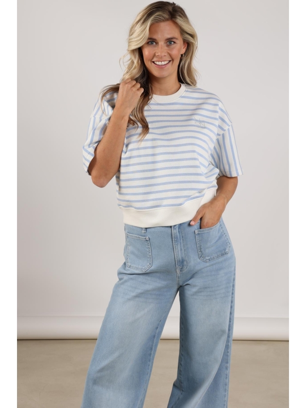 NUKUS Lotte Pullover Stripe 315 offwhite/cloudy