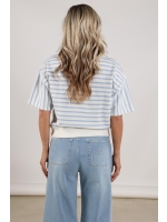 NUKUS Lotte Pullover Stripe 315 offwhite/cloudy