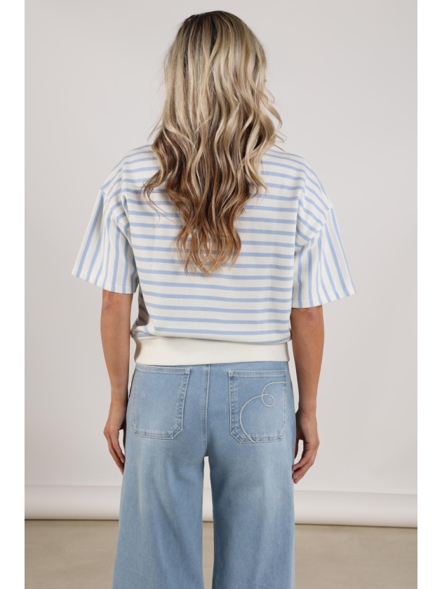 NUKUS Lotte Pullover Stripe 315 offwhite/cloudy