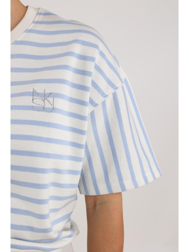 NUKUS Lotte Pullover Stripe 315 offwhite/cloudy