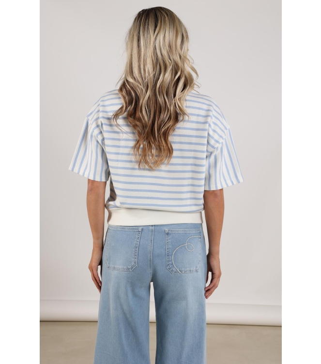 NUKUS Lotte Pullover Stripe 315 offwhite/cloudy