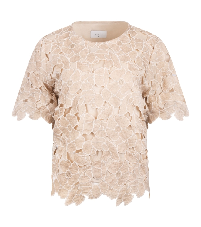 NUKUS Octavia Top Flower 239 sand/gold