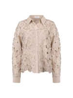 NUKUS Chloe Blouse Flower 239 sand/gold