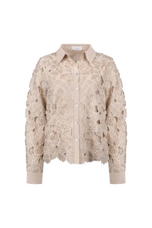 NUKUS Chloe Blouse Flower 239 sand/gold
