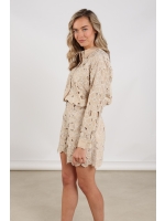 NUKUS Chloe Blouse Flower 239 sand/gold