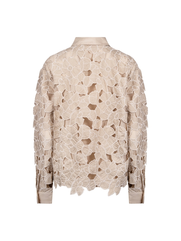 NUKUS Chloe Blouse Flower 239 sand/gold