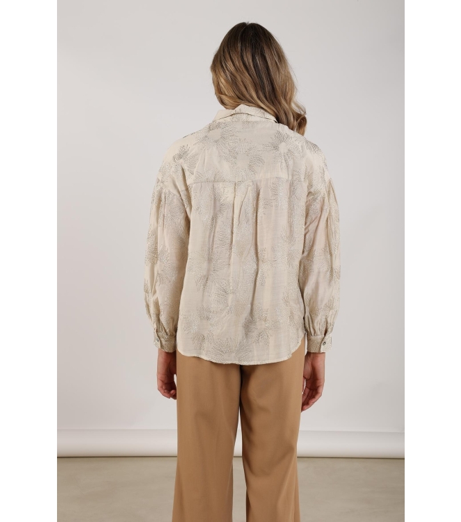 NUKUS Nola Blouse Embroidery 126 offwhite/gold