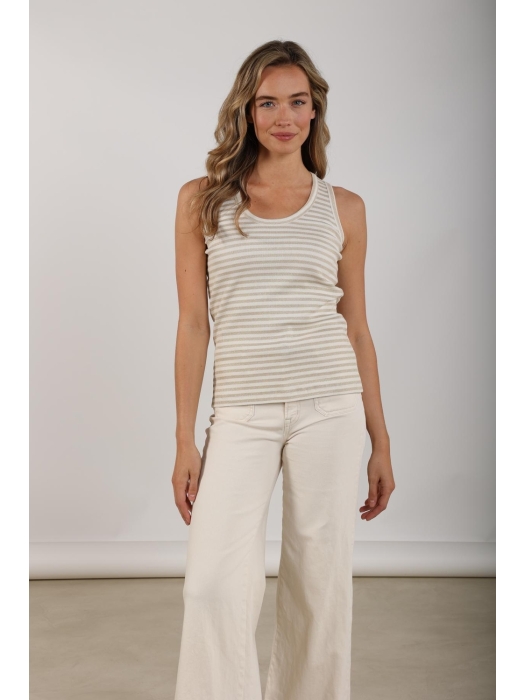 NUKUS Steffie Singlet Lurex 126 offwhite/gold