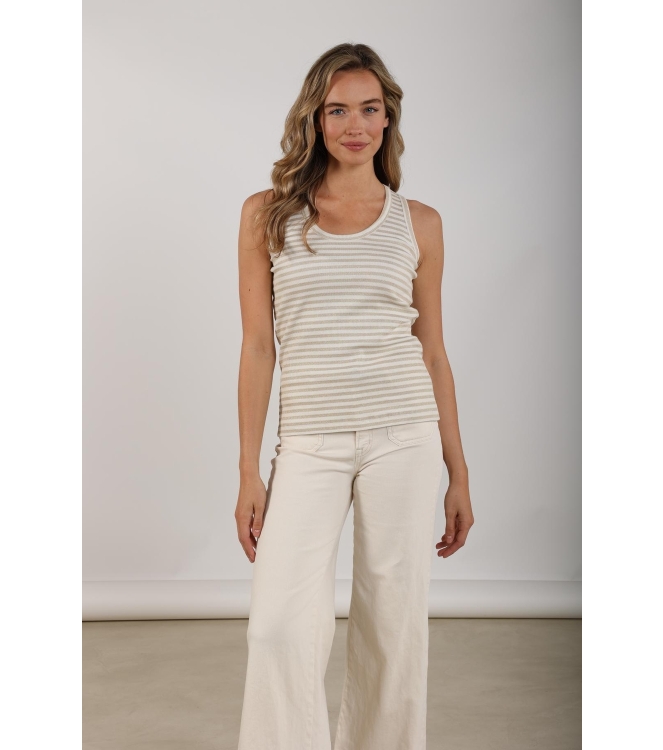 NUKUS Steffie Singlet Lurex 126 offwhite/gold