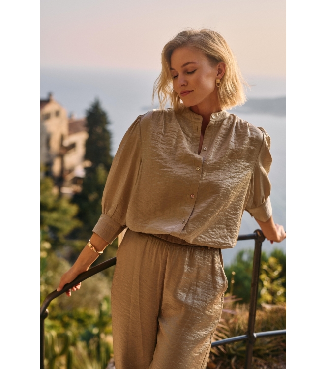 NUKUS Lilly Blouse Shiny 350 army