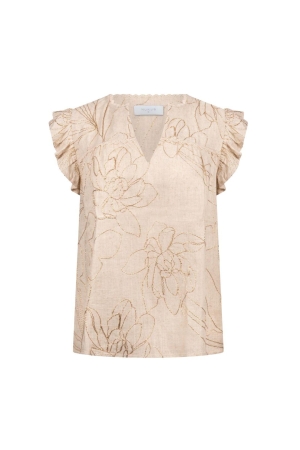 NUKUS Lori Top Embroidery 9 sand