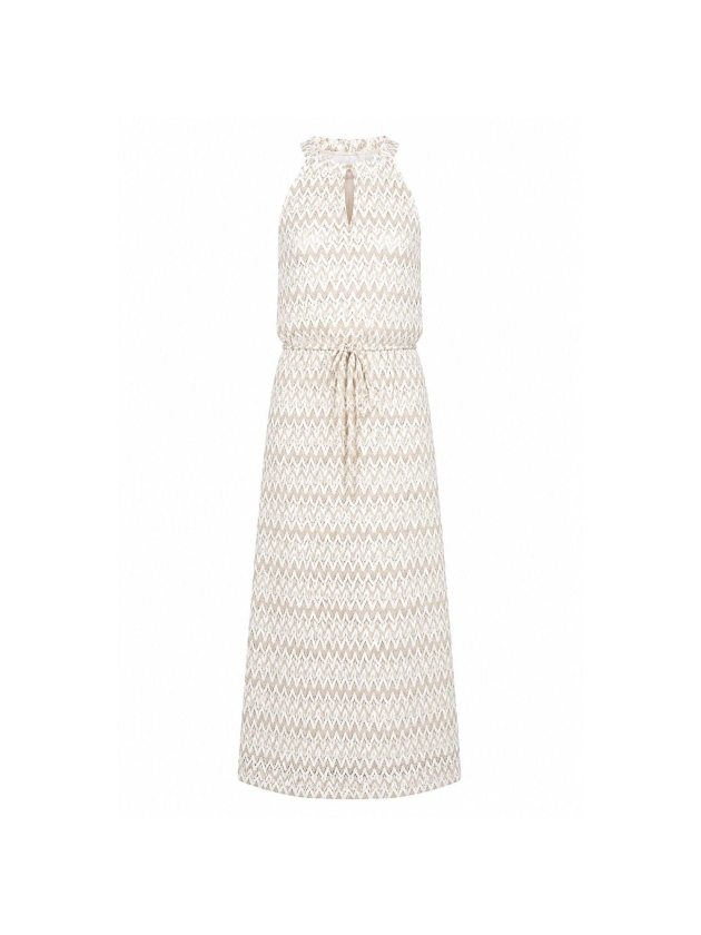 NUKUS Vio Dress Zigzag 126 offwhite/gold
