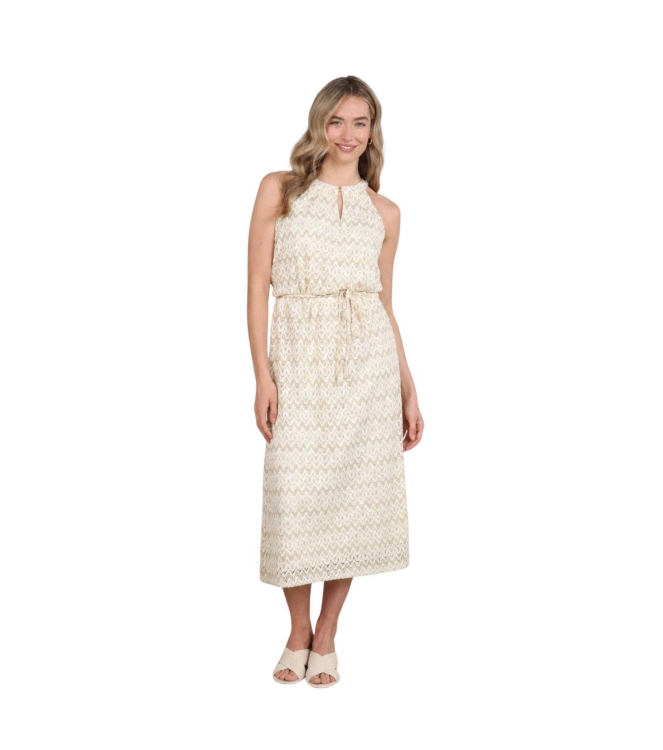 NUKUS Vio Dress Zigzag 126 offwhite/gold
