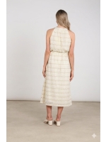 NUKUS Vio Dress Zigzag 126 offwhite/gold