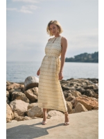 NUKUS Vio Dress Zigzag 126 offwhite/gold