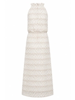 NUKUS Vio Dress Zigzag 126 offwhite/gold