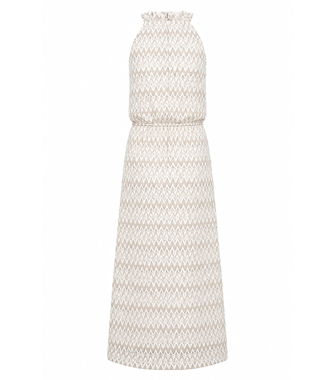 NUKUS Vio Dress Zigzag 126 offwhite/gold