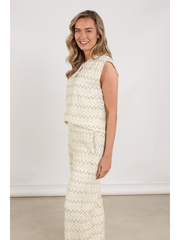 NUKUS Fallon Top Zigzag 126 offwhite/gold