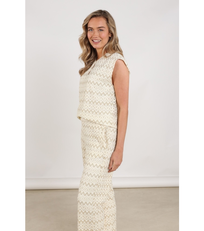 NUKUS Fallon Top Zigzag 126 offwhite/gold