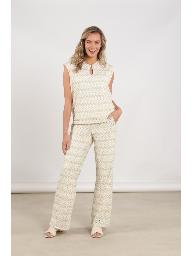 NUKUS Fallon Top Zigzag 126 offwhite/gold