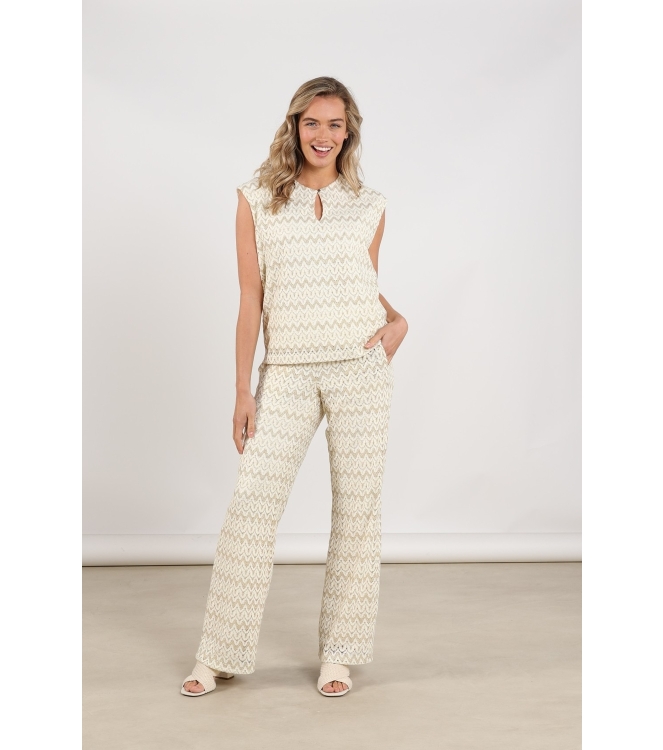 NUKUS Fallon Top Zigzag 126 offwhite/gold