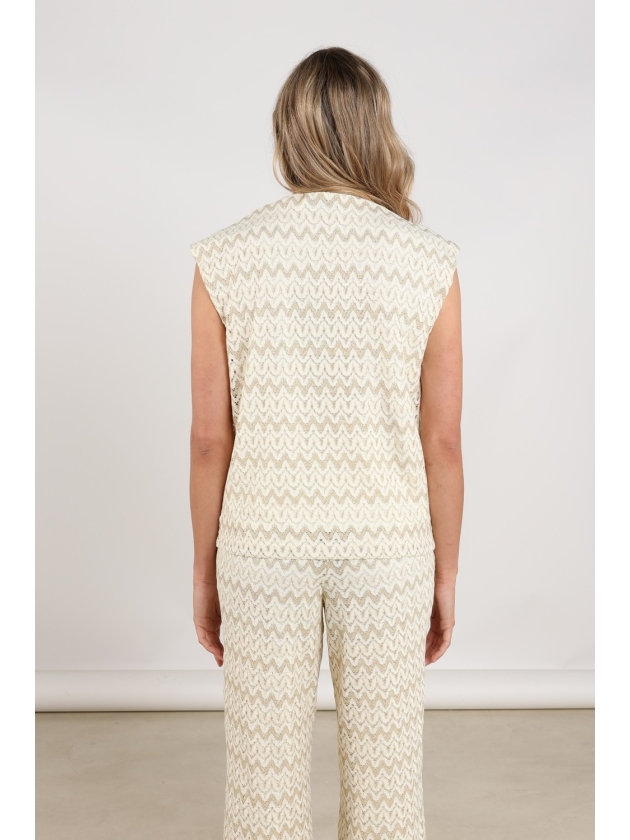 NUKUS Fallon Top Zigzag 126 offwhite/gold
