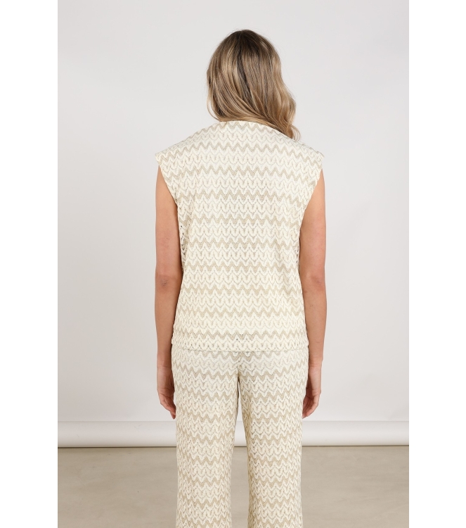 NUKUS Fallon Top Zigzag 126 offwhite/gold