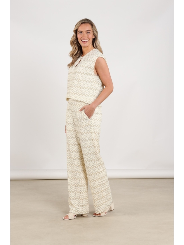 NUKUS Fallon Top Zigzag 126 offwhite/gold