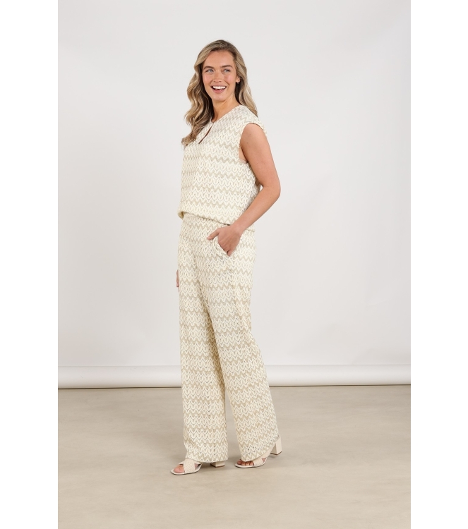 NUKUS Fallon Top Zigzag 126 offwhite/gold