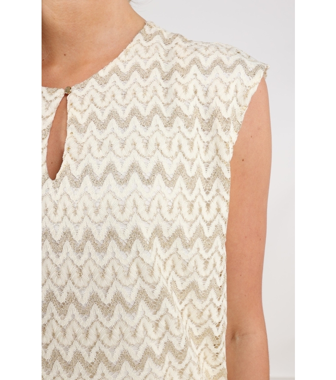NUKUS Fallon Top Zigzag 126 offwhite/gold