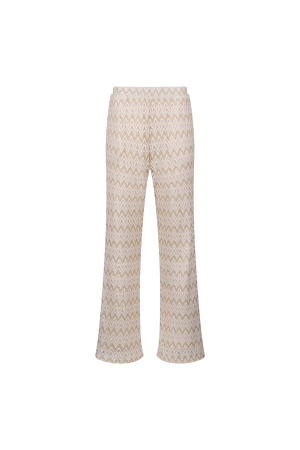 NUKUS Vajenne Pants Zigzag 126 offwhite/gold