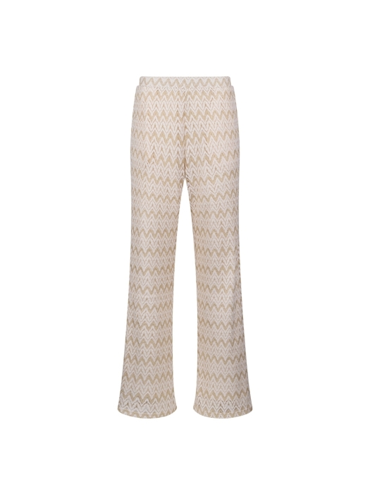 NUKUS Vajenne Pants Zigzag 126 offwhite/gold
