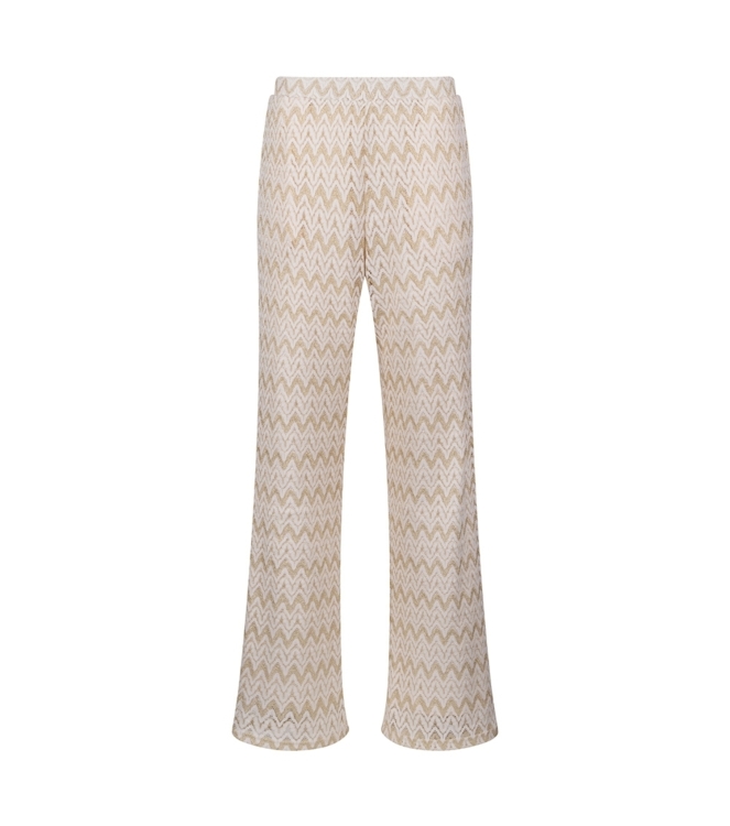NUKUS Vajenne Pants Zigzag 126 offwhite/gold