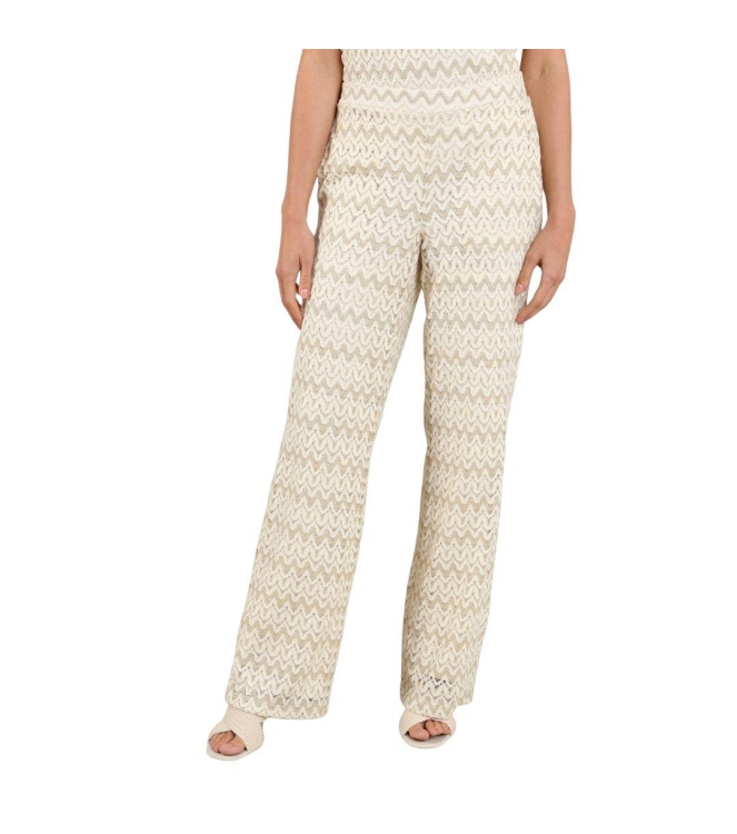 NUKUS Vajenne Pants Zigzag 126 offwhite/gold