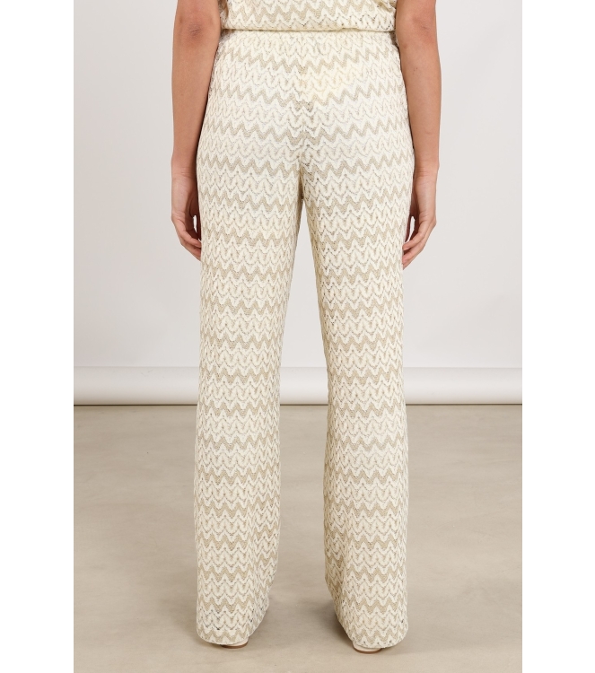 NUKUS Vajenne Pants Zigzag 126 offwhite/gold