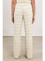 NUKUS Vajenne Pants Zigzag 126 offwhite/gold