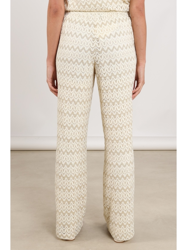 NUKUS Vajenne Pants Zigzag 126 offwhite/gold