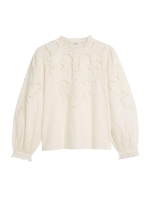 Summum Woman Top Embroidered cambric cotton 122 Ivory