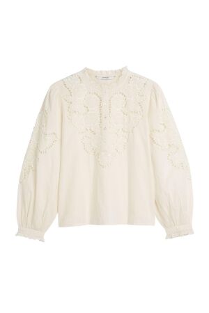 Summum Woman Top Embroidered cambric cotton 122 Ivory