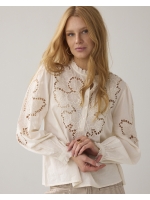 Summum Woman Top Embroidered cambric cotton 122 Ivory