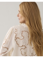 Summum Woman Top Embroidered cambric cotton 122 Ivory