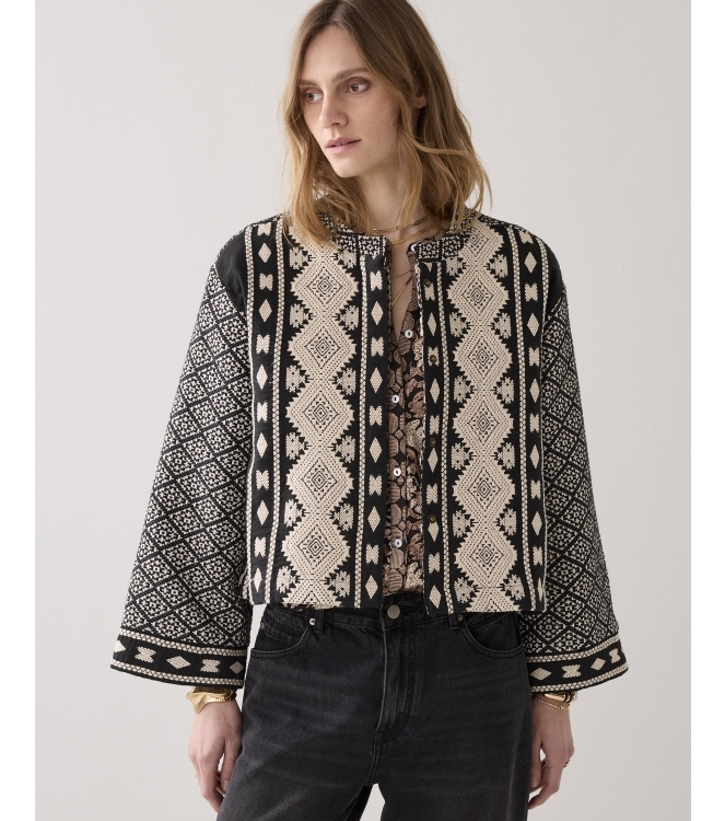 Summum Woman Jacket Black jacquard mix 990 Black