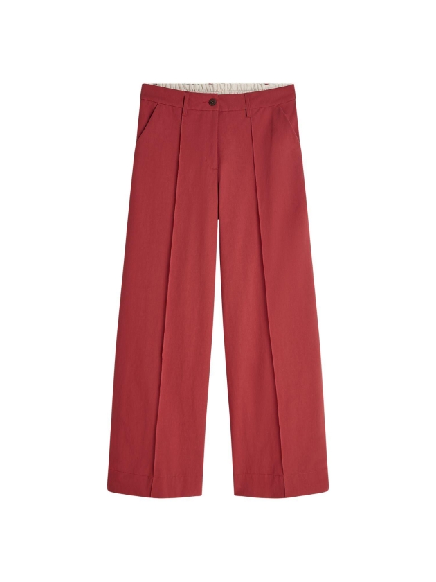 Summum Woman Trousers wide leg Cotton blend 559 Brick red