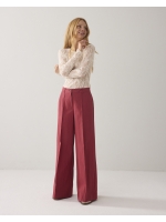 Summum Woman Trousers wide leg Cotton blend 559 Brick red