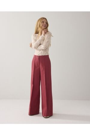 Summum Woman Trousers wide leg Cotton blend 559 Brick red