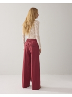 Summum Woman Trousers wide leg Cotton blend 559 Brick red