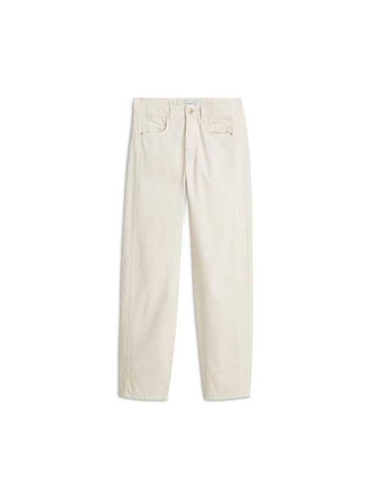 Summum Woman Baggy straight pant Cotton jacquard stripe 122 Ivory