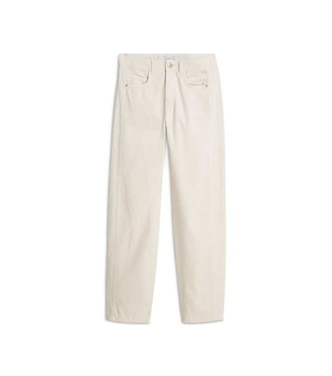 Summum Woman Baggy straight pant Cotton jacquard stripe 122 Ivory