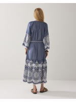 Summum Woman Dress Chambray embroidered 490 Indigo