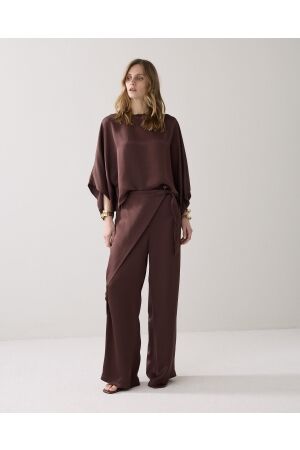 Summum Woman Trousers Heavy silky touch 713 Coffee